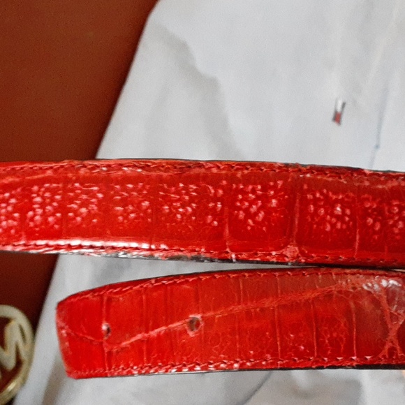 Authentic Chanel Red Crocodile 24k Buckle Size 80/32 Made In Italy - Picture 4 of 10